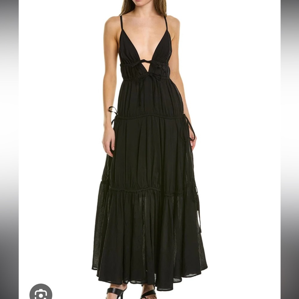 NWT Sabina Musavey ‘Primavera’ Maxi Dress Black Size Small